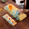 Novo Estilo Chinês Pequeno Tapete de Chá Seco Tapete de Toalha para Bubble Tea Acessórios para Conjunto de Chá Kung Fu Tapete Espessado com Isolamento Térmico Tapete para Bule Bandeja de Chá