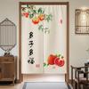 Cortina Creativa para Puerta de Casa con Temática de Frutas, Media Cortina para Cocina y Baño, Cortina Divisoria Estilo Chino sin Taladro para Sala de Estar y Dormitorio