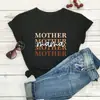 Comercio exterior europeo y americano transfronterizo deseo Día de la Madre mamá camiseta de manga corta con cuello redondo y estampado de letras a color
