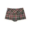 Falda a la Cadera Cuadros Retro Estilo Americano Falda de Línea A Ultracorta Ajustada para Mujer Verano Nueva Chica Popular Falda Cuadros de Cintura Baja