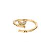 Joyería de Estilo Frío Personalizada de Oro Real Chapada en Cobre para Mujeres Simple y Versátil de Alta Gama Anillo Abierto Estilo Ins Fabricante Venta al por Mayor