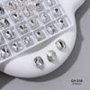 Broca Blanca para Manicura K9 Broca de Alta Calidad con Fondo Puntiagudo Flash para Joyería de Uñas Amor Ovalado Decoración de Uñas Broca Apilada