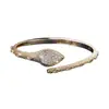 Pulsera abierta de lujo ligero vintage con incrustaciones de circonita, moderna y única con un toque de alta gama, diseño de nicho, pulsera versátil y elegante