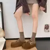 Medias pantuflas de media punta con hebilla interior para aumentar altura, otoño 2026, pantuflas slip-on de suela gruesa para mujer, para usar al aire libre, estilo perezoso