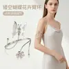 Pulsera de Flor de Metal Estilo Europeo Transfronteriza Abierta Ajustable Hueca Mariposa Turquesa Joyería de Mano para Mujeres Joyería al por Mayor