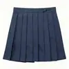 Falda plisada con hebilla deslizante sin arrugas, falda corta negra y azul marino, falda de uniforme escolar estilo universitario, se puede personalizar, venta al por mayor de fábrica