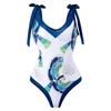 Traje de baño de una pieza estampado europeo y americano 2025 para mujer, Falda estilo Ins de aguas termales de venta caliente, Conjunto de falda de playa en stock