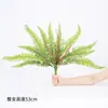 Sensación al tacto hierba persa colgante hojas grandes de helecho decoración de pared simulación pared de fondo de planta verde estilo bosque paisajismo helecho plantas falsas