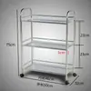 Estante para Platos de Restaurante Hot Pot Estante de Almacenamiento de Cocina Estante de Almacenamiento de Pie Malla de Acero Pintada Tres Niveles Carrito Móvil para Preparación