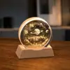 Lámpara de noche de cristal para escritorio, adorno creativo de cristal, lámpara ambiental de mesita de noche, pequeño regalo para maestros en la ocasión del inicio de clases