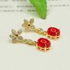Pendientes de Flor de Calcedonia Verde Aiyu Pendientes de Botón de Ágata Roja Moda para Mujer Fábrica Venta al por Mayor Dropshipping S4013009