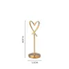 Creativo portanúmeros de mesa en forma de corazón de acero inoxidable, portatarjetas de mesa para hotel, boda, banquete, pinza para tarjetas de mesa, portatarjetas de presentación y portamenús