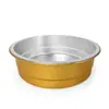 Contenedor Redondo Desechable de Papel de Aluminio Dorado con Tapa, Caja de Papel de Aluminio a Prueba de Fugas, Caja de Almuerzo de Papel de Aluminio Engrosado de Grado Alimenticio Fábrica