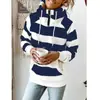 2025 Amazon Aliexpress Europeu e Americano Nova Roupa Feminina Outono e Inverno Personalizada Couro Marca Listrada Moletom com Capuz para Mulheres