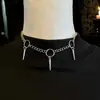 Comercio Exterior Transfronterizo, Exquisito Collar con Anillo de Forma O Puntiagudo, Joyería Alternativa Punk Goth Trash, Venta Directa del Fabricante