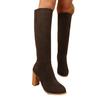 Botas de Mujer de Tallas Grandes Transfronterizas, Botas de Cuña Cómodas de Tacón Alto, Botas de Mujer Sencillas con Cremallera Lateral