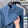 Coleção Outono/Inverno 2026 Masculina: Camisa de Manga Longa Modal com Mistura de Lã, Camisa Formal de Negócios Masculina, Vestuário Masculino
