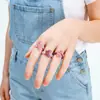 Anillo de Mariposa con Perlas de Gelatina de Lichi If You Bloom - Anillo de Mujer de Gama Alta de Nicho para Uso Diario en Estilo Antiguo