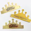 Novo Chapéu de Aniversário Chapéu de Festa Prato de Jantar Chapéu de Aniversário Adulto Crianças Chapéu Dobrável Chapéu Dourado Chapéu de Coroa