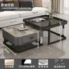 Mesa de Centro Cuadrada Sala de Estar Hogar Apartamento Pequeño Mesa Simple Moderna Piedra Sinterizada Lujo Ligero Influencer Vidrio Templado Mesa de Centro Pequeña