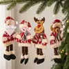 Ming Guan Nueva Decoración Navideña Colgante de Árbol de Navidad Muñeca Colgante de Piernas Largas Prellis Decoración de Escena