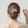 Suministro Exclusivo Transfronterizo de Peines Sencillos de Perlas, Peines Artesanales de Alambre Envuelto de Lujo Ligero, Accesorios Versátiles para el Cabello para Fotos de Boda y Estilismo de Recogidos