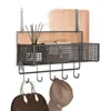Colgador detrás de la puerta, artefacto para abrigos y sombreros de entrada, estante de almacenamiento montado en la pared, sin perforaciones, tendedero colgante lateral para puerta de dormitorio