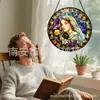 Niña de Temporada de Flores Transfronteriza Colgante de Vidrio de Color Adorno Colgante de Vidrio para el Hogar Decoración de Ventana Atrapasol de Jardín