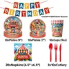 Nuevos Platos de Papel Vasos de Papel Vajilla Desechable Decoración de Fiesta de Cumpleaños de Circo Accesorios de Fiesta de Carnaval de Terror de Halloween
