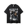 Camiseta de manga larga con estampado de retrato de rap pesado retro americano, marca de moda hip-hop, camiseta de base desgastada callejera para hombres y mujeres