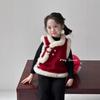 Colete Vermelho Ankola Novo Chinês Antigo Aconchegante com Forro de Lã Colete de Ano Novo Cheongsam Infantil Novo