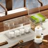 Nueva Caja de Almacenamiento Práctica para Juego de Té Estante de Escritorio para Sala de Estar Portavasos a Prueba de Polvo de Lujo Ligero para Vasos de Vidrio Tazas de Café