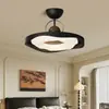 Lámpara de Techo Minimalista Italiana para Dormitorio Espectro Completo Protección Ocular Lámpara Cookie para Dormitorio Principal Retro Japonesa Negra Lámpara para Sala de Estudio