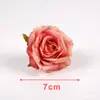 Nueva simulación color retro cabeza de flor de rosa flor de seda flor DIY hecho a mano boda flor de mano horquilla material de flor