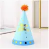 Sombrero de Fiesta Puntiagudo con Puntos Ondulados Bronceado Fiesta de Cumpleaños Decoración de Fiesta Suministros de Cumpleaños para Niños Adultos Sombrero 10 Piezas