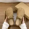 Fivela de Cinto Estilo Coreano Meia Sapatilha Bico Aberto Feminina para Uso Externo 2026 Outono Slip-On Pessoa Baixa Sola Grossa Sapatilha Preguiçosa