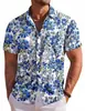 Camisa Casual de Moda Hawaiana de Estilo Nuevo para Hombre, Transfronteriza Europea y Americana, Impresión Digital 3D, Manga Corta, Fábrica de Origen