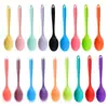 Cuchara de Silicona Tamaño Pequeño Resistente a Altas Temperaturas Antiadherente Olla para Insectos Misma Cuchara Pequeña Cuchara para Estudiantes Cuchara para Mezclar Alimentos Complementarios para Bebés