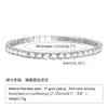 Pulseira de aço titânio com zircônia de fileira única totalmente cravejada, estilo ins, cor fresca, exportável, pulseira de aço inoxidável para mulheres