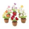 Maceta de flor de hilo tejida a mano con ganchillo, adorno de flor tejido, decoración para coche y escritorio, venta al por mayor desde una fábrica de artesanía