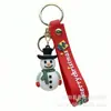 Llavero de Santa Claus transfronterizo, colgante de figura de goma blanda 3D, colgante de suministros navideños de dibujos animados, decoración de árbol de Navidad