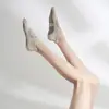 Calcetines Largos Antideslizantes de Yoga al por Mayor para Mujer, Calcetines de Pilates, Calcetines Específicos para Deporte y Fitness, Calcetines Cálidos de Doble Capa de Longitud Media para Primavera y Verano