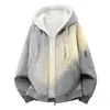 Jaqueta de algodão forrada com fleece masculina 2026, corte solto, estilo outono/inverno, nova peça externa forrada com fleece, jaqueta de algodão com capuz popular e moderna