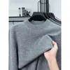 Suéter Pulóver de Invierno para Hombre 2026 Cuello Redondo Tejido Grueso de 7 Puntos con Hilo Fantasía con Lana, Camiseta Base de Punto Cálido
