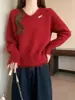 Suéter de Tricô com Franjas e Decote V - Novo Design Outono/Inverno 2025 para Mulheres, Caimento Solto, Emagrecedor, Versátil, Tendência