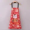 Delantal Impermeable de Año Nuevo Little Pony para Uso en Cocina, Delantal de Cocina a Prueba de Aceite, Ropa de Trabajo Anti-Manchas, Mameluco de Cuello Halter para Comedor