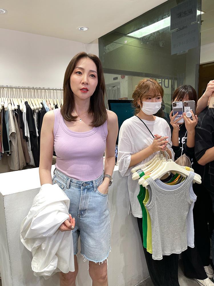 老板娘同款螺纹棉女士背心防走光遮副乳内衣弹力修身显瘦百搭背心