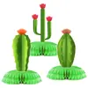 Decoración de Fiesta de Cumpleaños Temática de Verano Transfronteriza Adornos de Escritorio Forma de Cactus Adornos de Bolas de Panal Venta al por Mayor Personalización