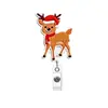 Cordão de Feltro de Natal Porta-Crachá Retrátil Divertido Caminhão do Papai Noel Boneco de Neve Porta-Identificação de Consultório Médico
