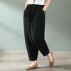 Comercio Exterior Transfronterizo Artístico Retro Algodón y Lino Pantalones Hallen para Mujer Primavera y Otoño Talla Grande Cintura Alta Bombachos Sueltos Casuales Pantalones Zanahoria
